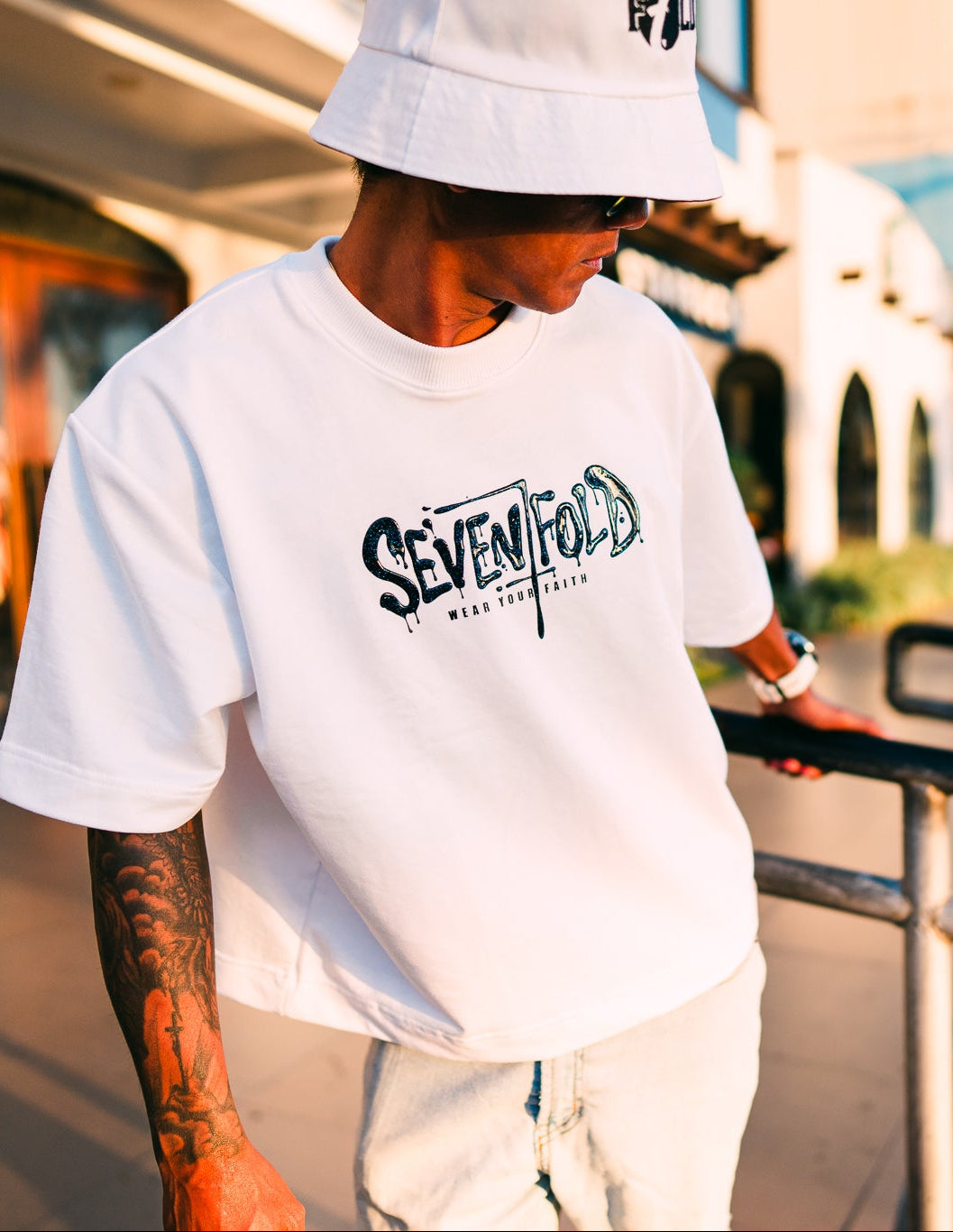 Seventh Line Essential White Boxy Cropped Tee