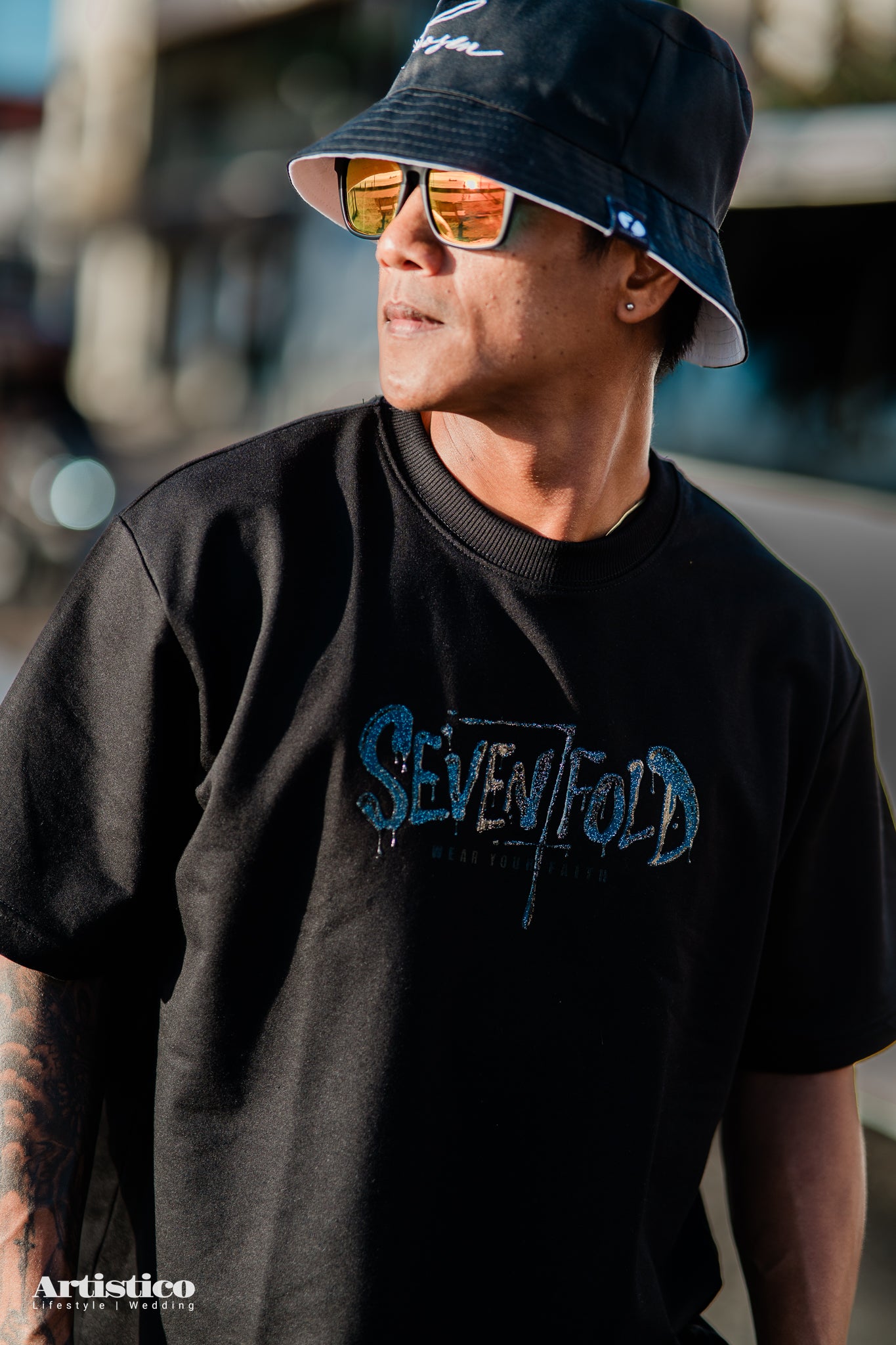 Seventh Line Essential Black Oversized Tee